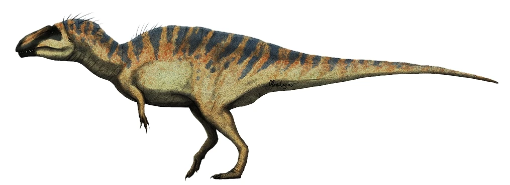 Ilustración paleontológica de Acrocanthosaurus