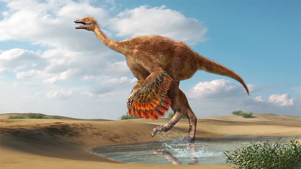 Ilustración paleontológica de Aepyornithomimus