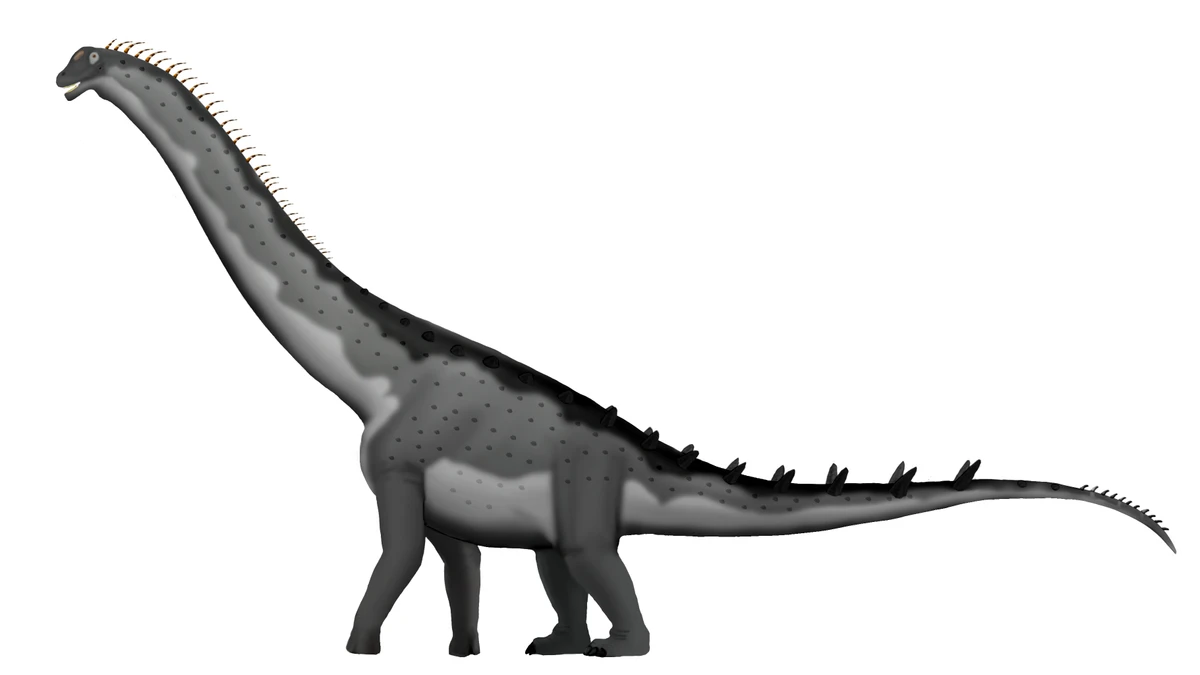 Ilustración paleontológica de Alamosaurus