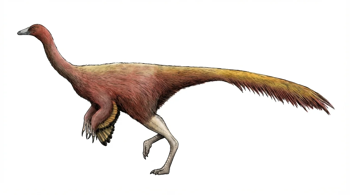 Ilustración paleontológica de Anserimimus